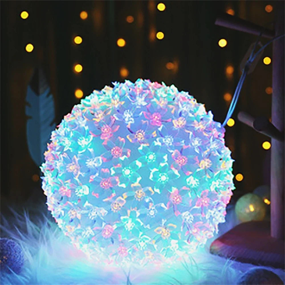 Solar Cherry Blossom String Lights for Garden – Romantic LED Decoration for Outdoors