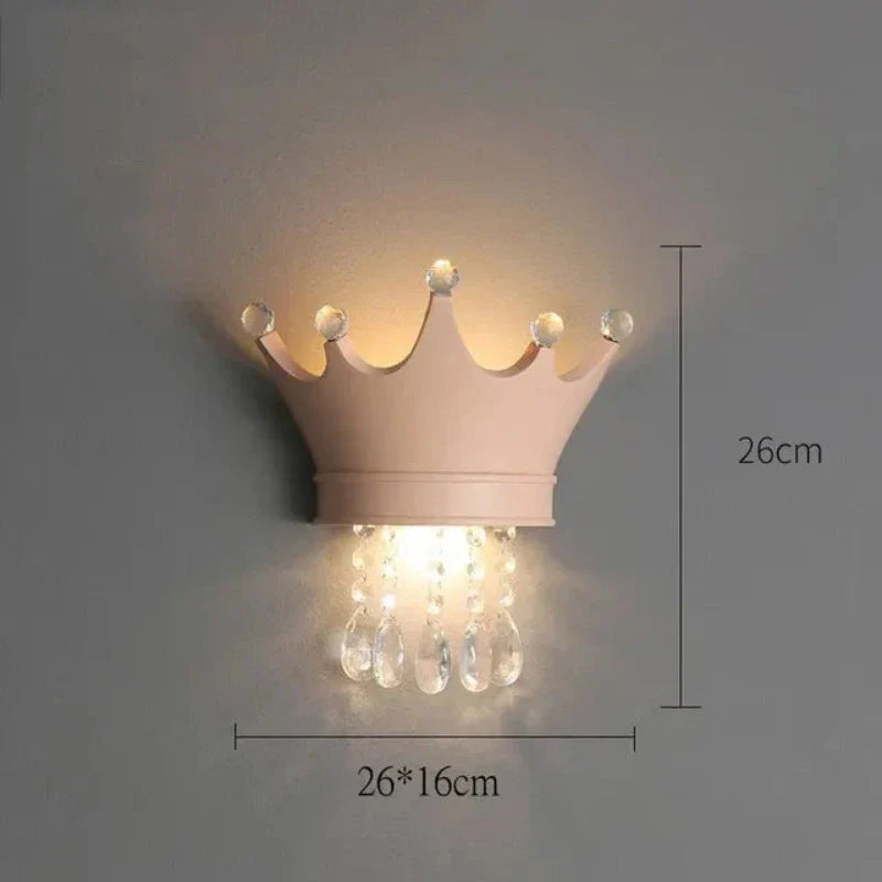 Crown Wall Light with Crystals – Elegant LED Lamp for Children's Room & Princess Decor