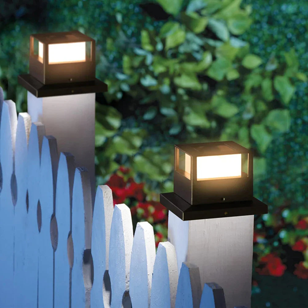 LED Solar Column Light for Outdoor Use - Weatherproof and Energy-Saving Outdoor Lighting, Ideal for Gardens and Patios