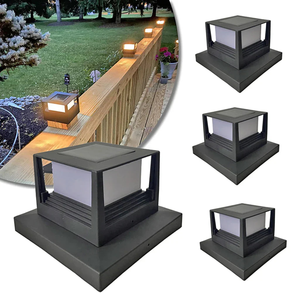 LED Solar Column Light for Outdoor Use - Weatherproof and Energy-Saving Outdoor Lighting, Ideal for Gardens and Patios