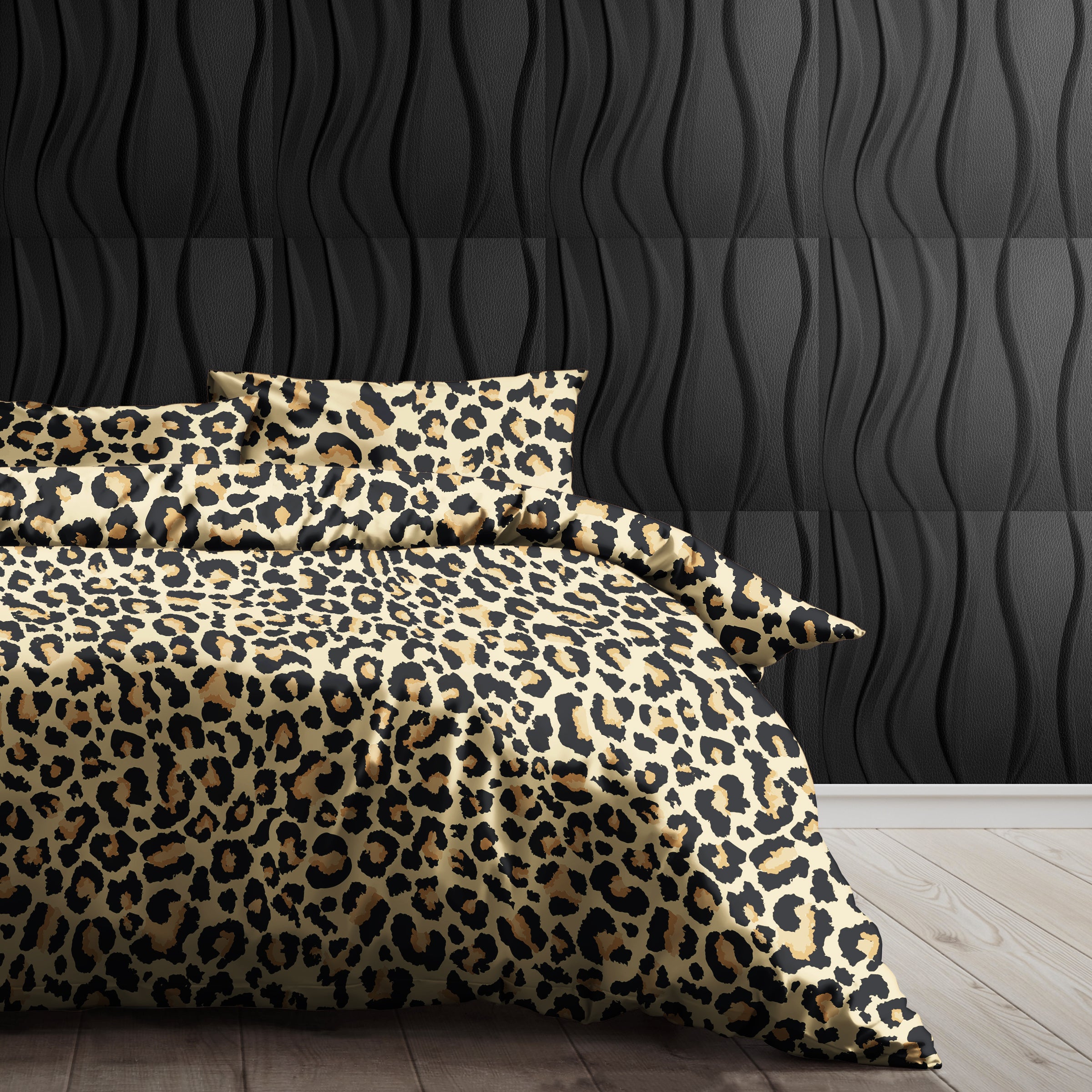 Luxurious Leopard Print Bedding Set Made of Soft Cotton for Stylish Bedrooms