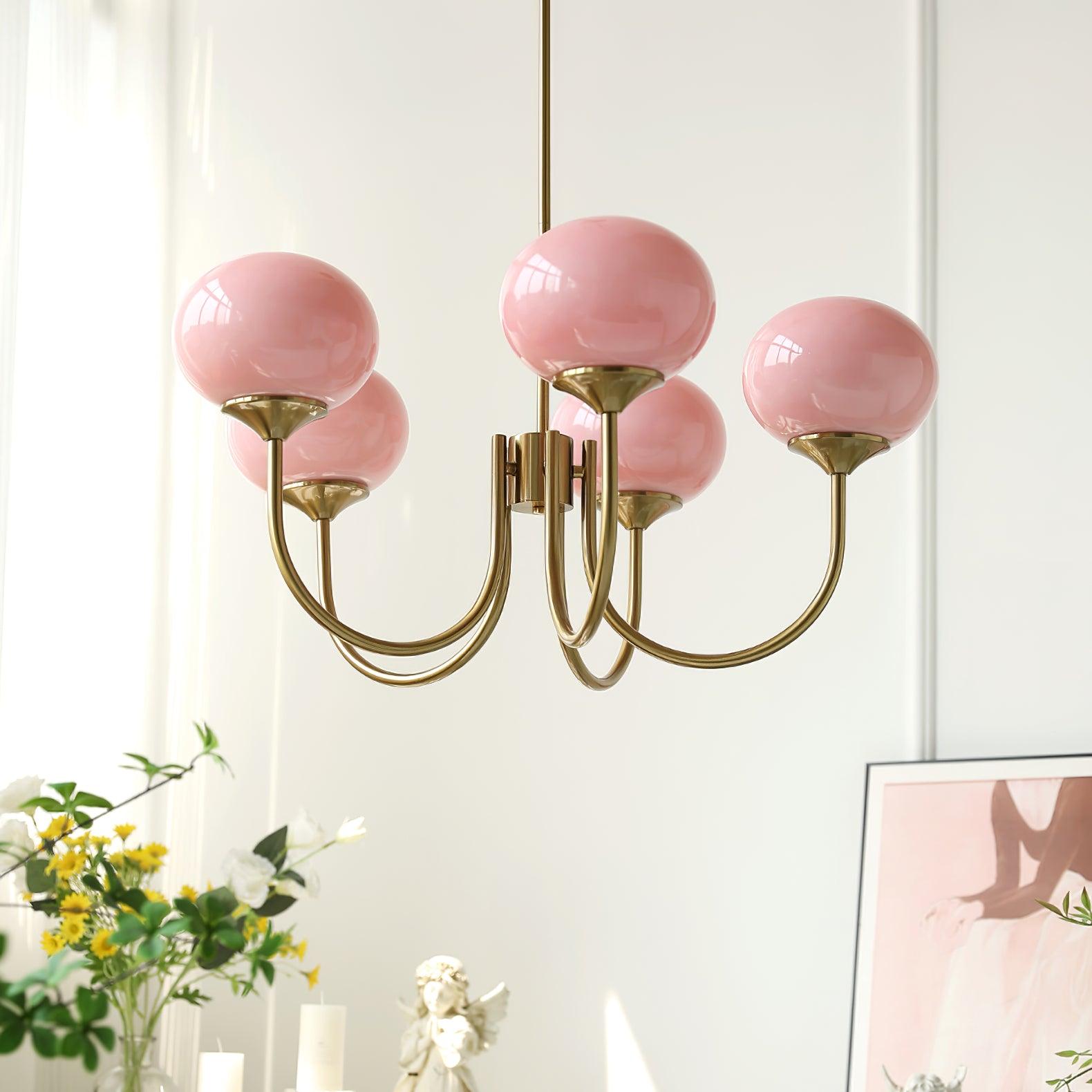 Modern Pink Glass Ceiling Light Fixture