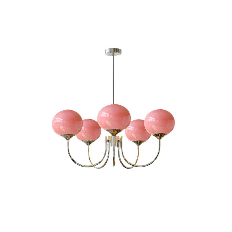 Modern Pink Glass Ceiling Light Fixture