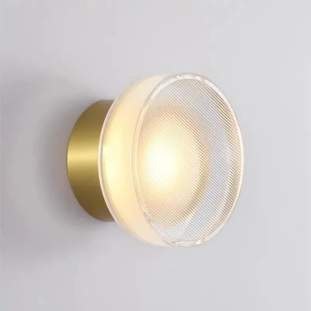 Modern Round LED Wall Light Made of Glass – Wall Lamp for Living Room, Hallway, Bedroom, and Bathroom