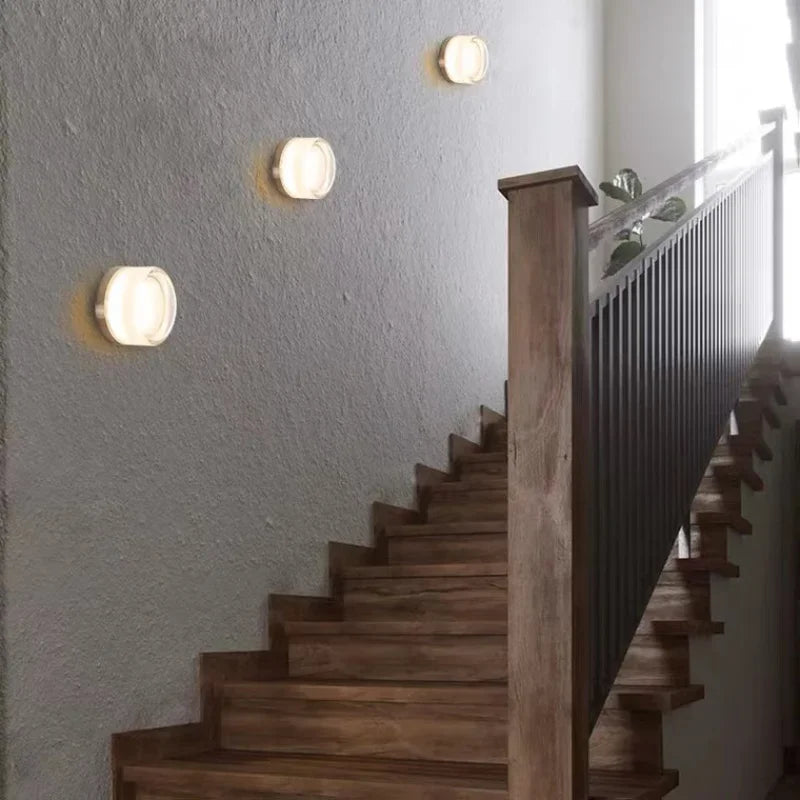 Modern Round LED Wall Light Made of Glass – Wall Lamp for Living Room, Hallway, Bedroom, and Bathroom