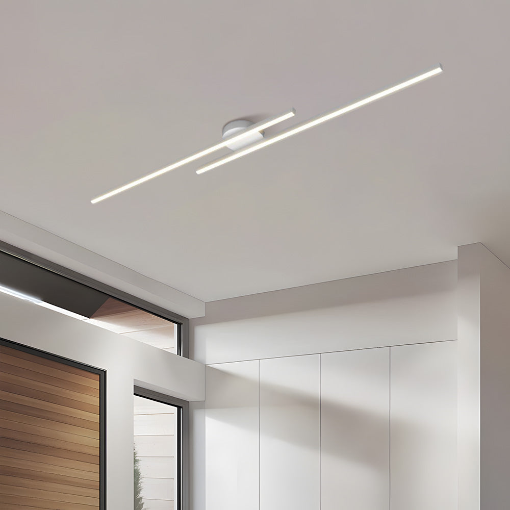 Sleek Aluminium Long Strip Semi Flush Mount LED Ceiling Light for Home Spaces