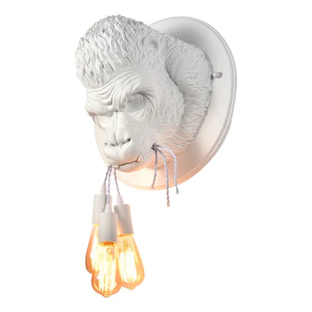 Creative Gorilla Wall Lamp in Industrial Style - Unique Wall Light with Retro Bulb for Living Room & Bar