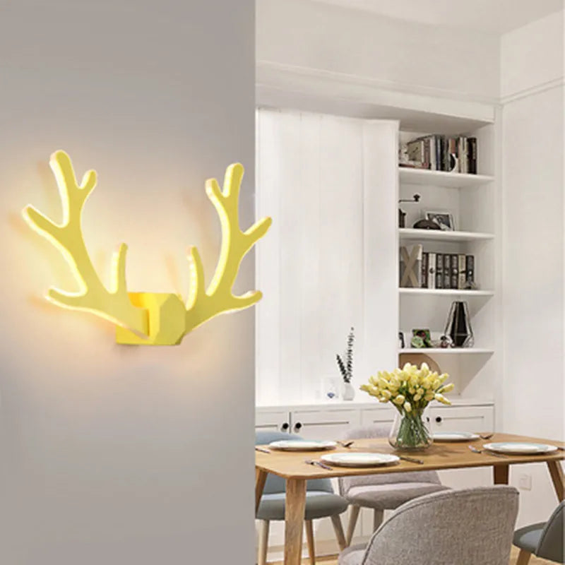 Colourful Antler Wall Lamp for Children's Room – Creative LED Wall Light in Animal Design