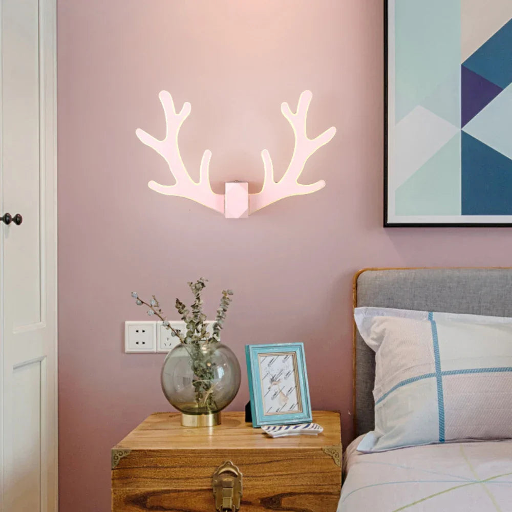 Colourful Antler Wall Lamp for Children's Room – Creative LED Wall Light in Animal Design