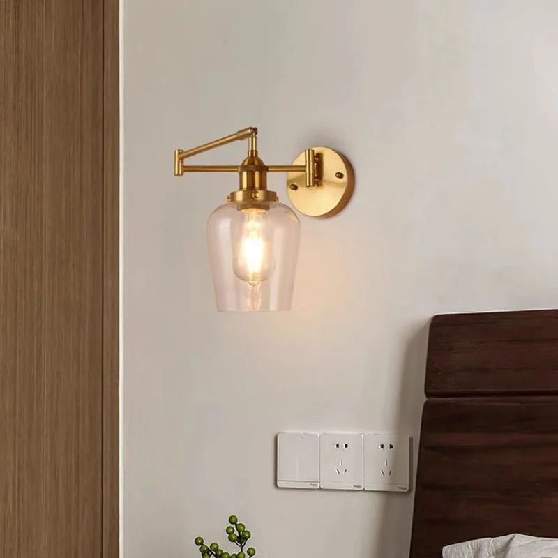 Adjustable Long Arm Wall Light in Vintage Style – Industrial LED Lamp for Living Room & Office