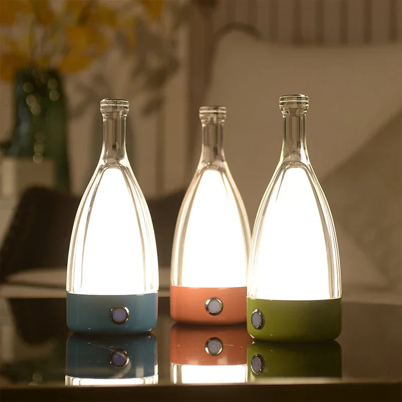 Bottle Table Lamp in Modern Design – Dimmable LED Light for Living Rooms & Bars