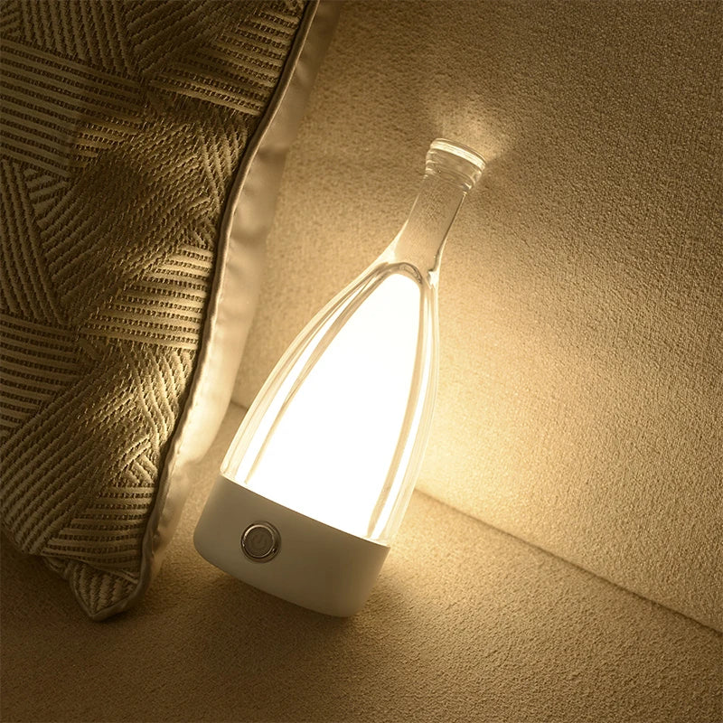 Bottle Table Lamp in Modern Design – Dimmable LED Light for Living Rooms & Bars