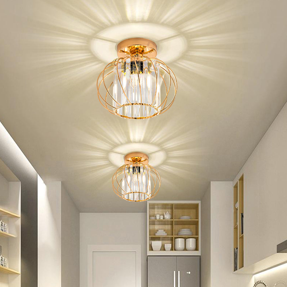 Set of 2 Modern Glass Ceiling Corridor Lights