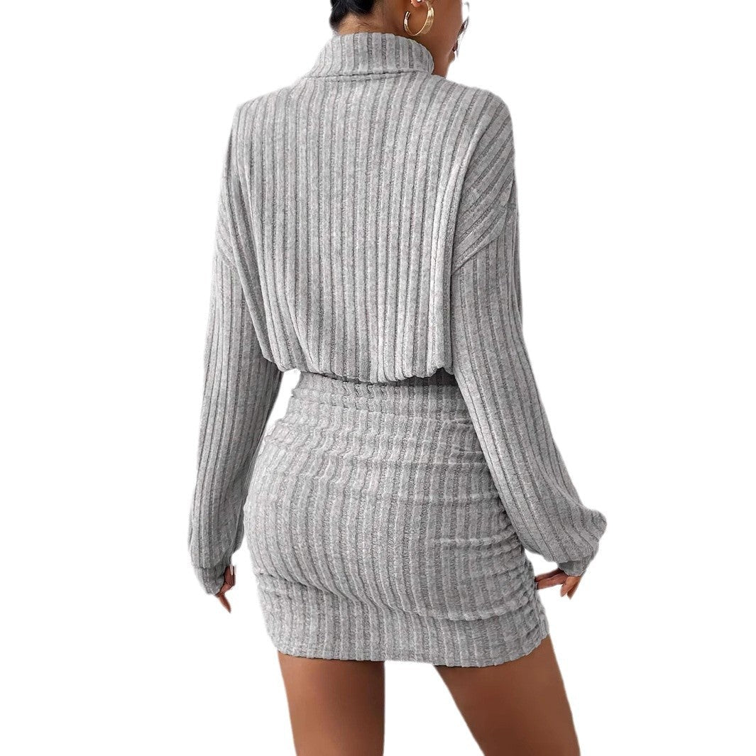 Women's Long Sleeve Knitted Dress | Mini