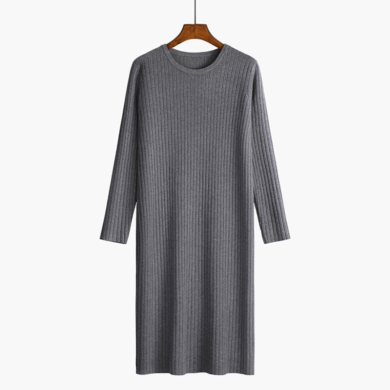 Women's Round Neck Classic Knitted Dress | Mini