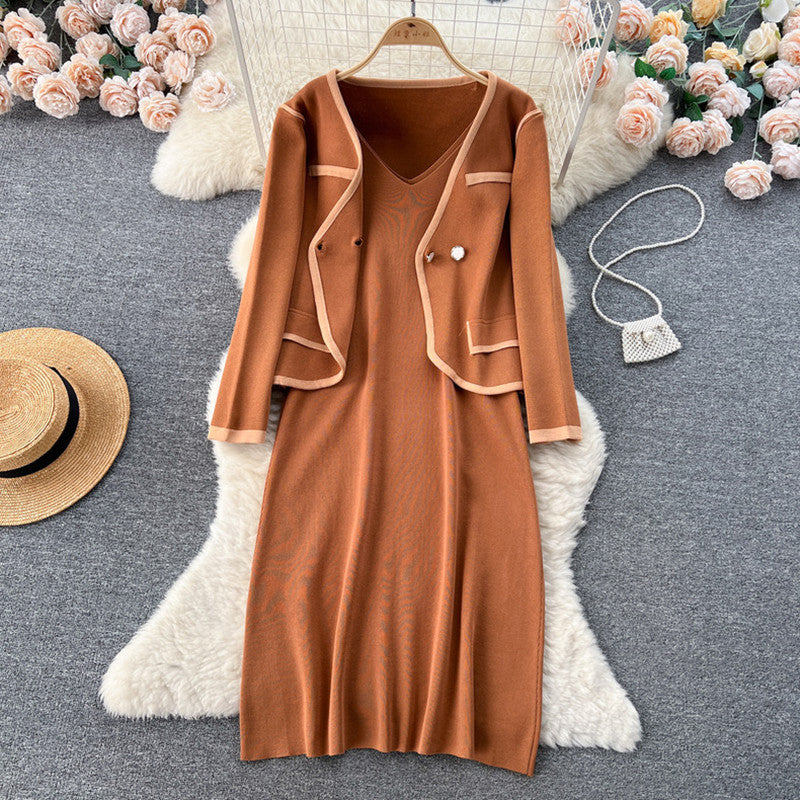 Women's Formal Knitted Dress with Blazer | Mini