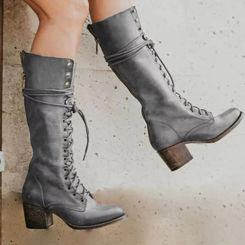 Women's Zipper Heeled Boots | Pointed