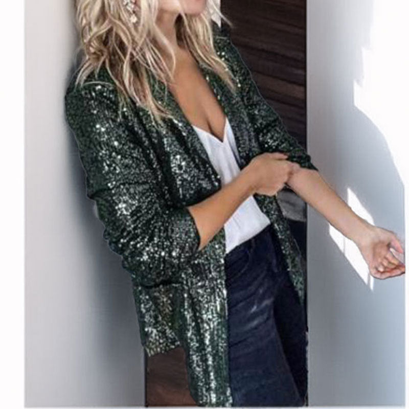 Women’s Formal 3/4 Sleeve Sequin Blazer | New Year