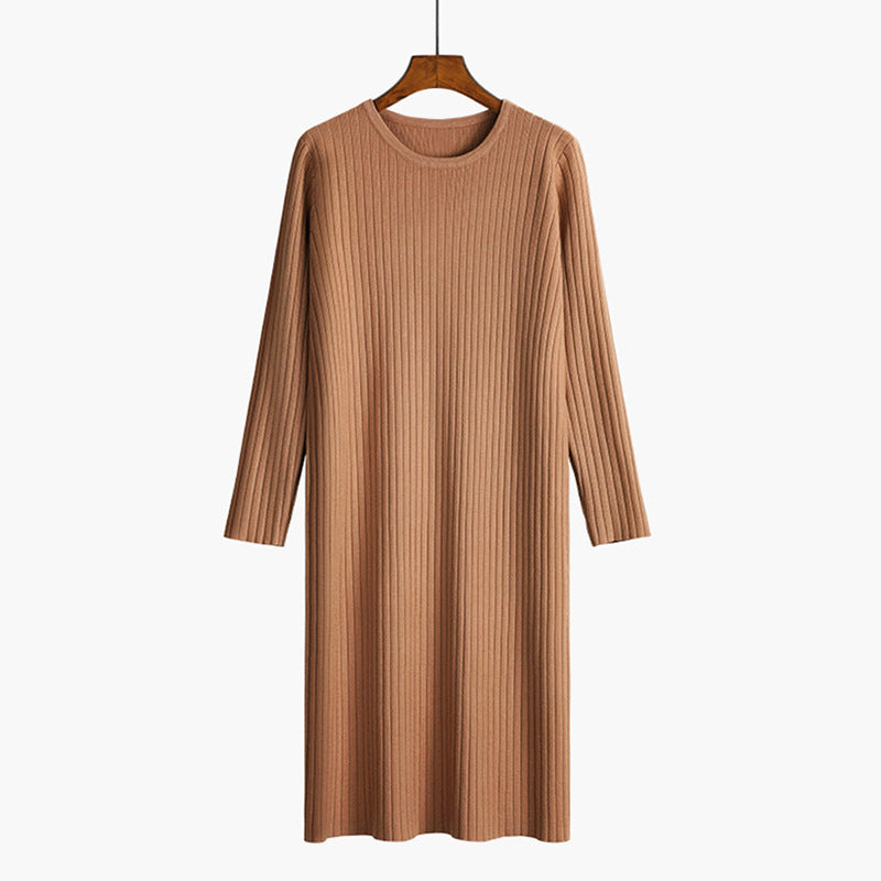 Women's Round Neck Classic Knitted Dress | Mini