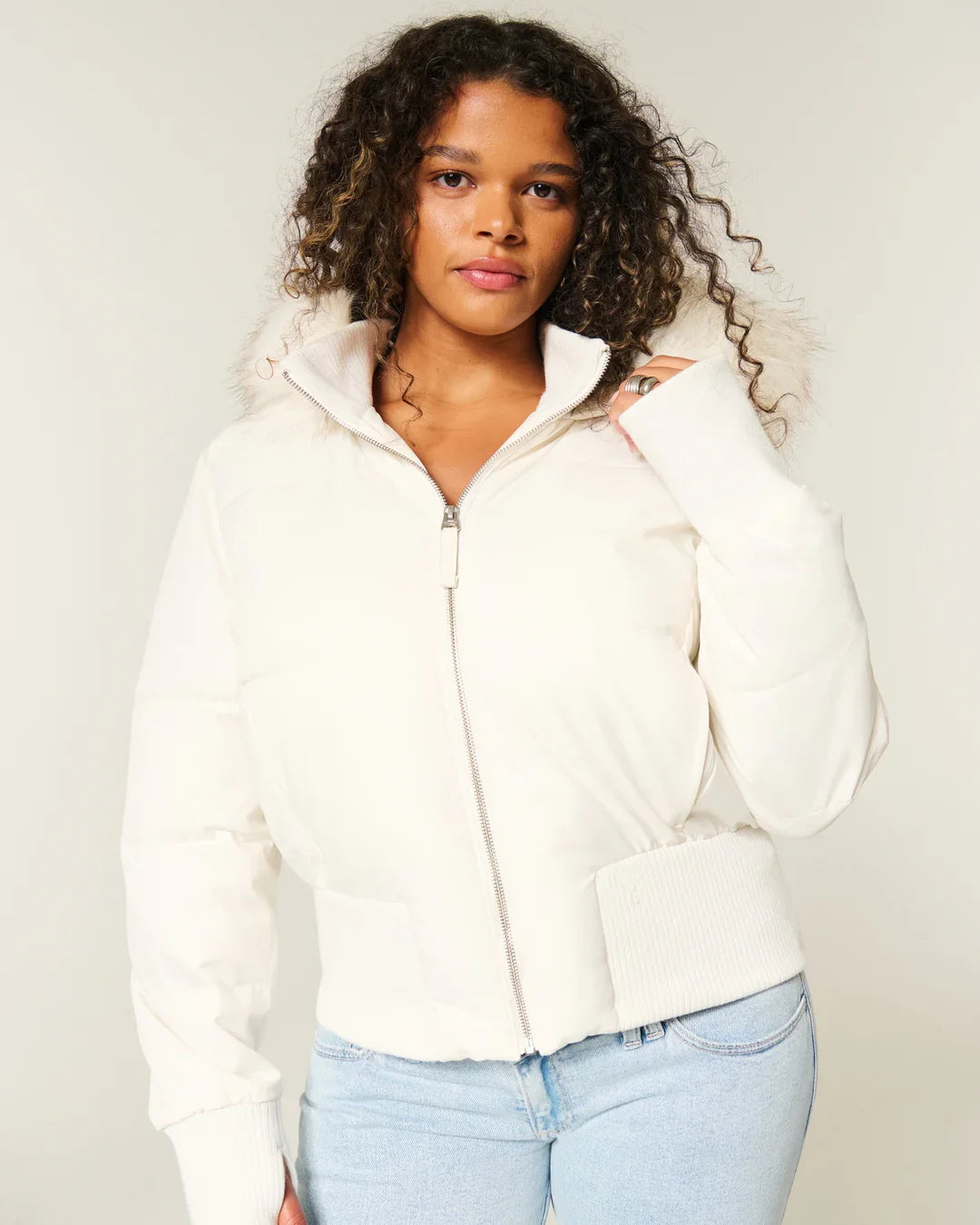 Women's Short Winter Jacket | with Detachable Hood