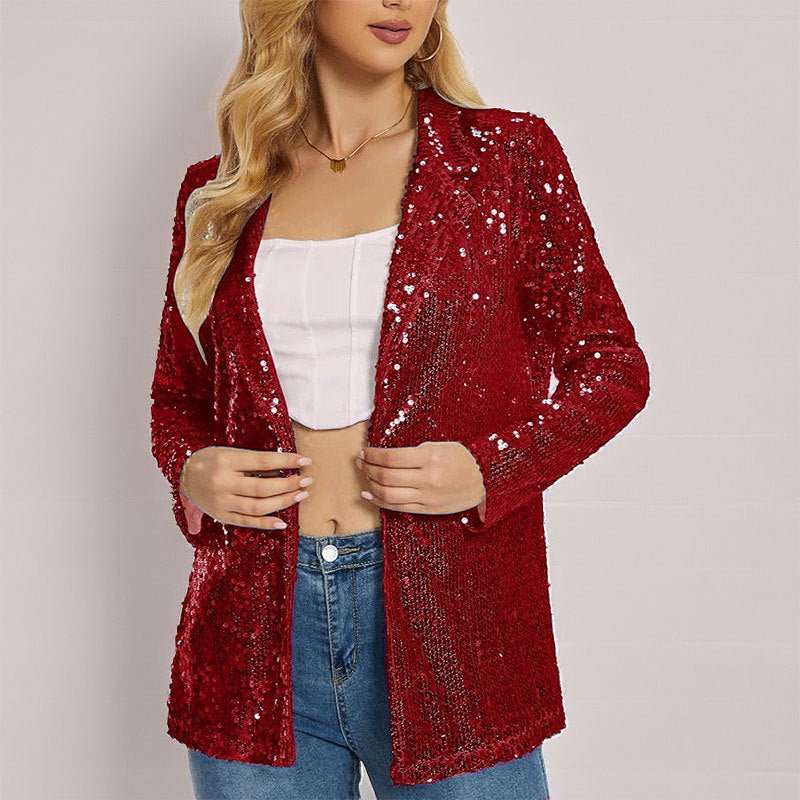 Women’s Formal 3/4 Sleeve Sequin Blazer | New Year