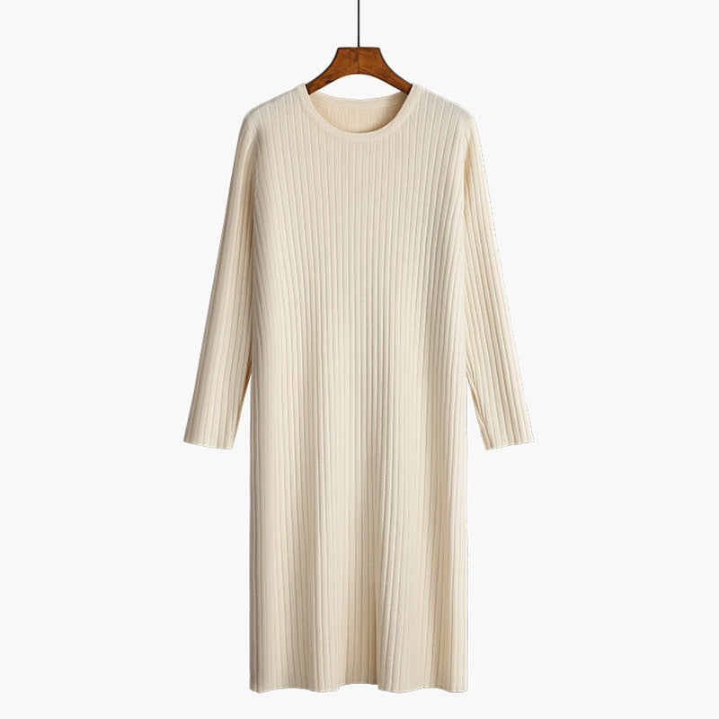 Women's Round Neck Classic Knitted Dress | Mini