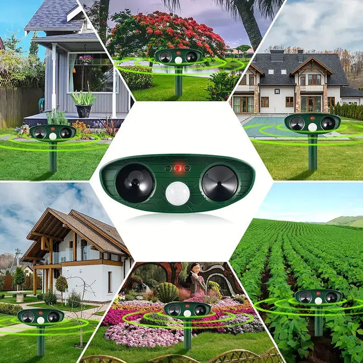 Eco-Friendly Solar Ultrasonic Animal Repeller