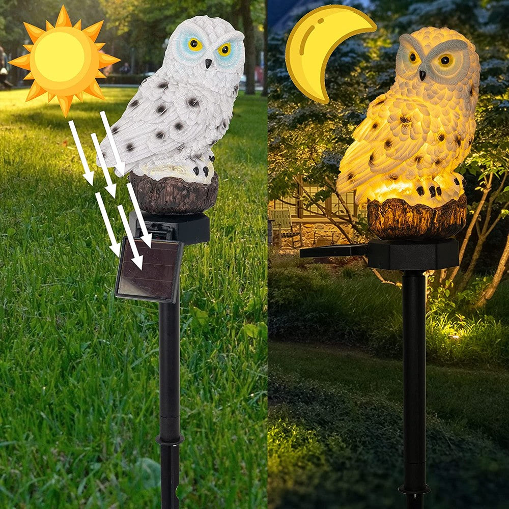 Solar-Powered Garden Lamp with Decorative Owl Design – LED Outdoor Light for the Garden