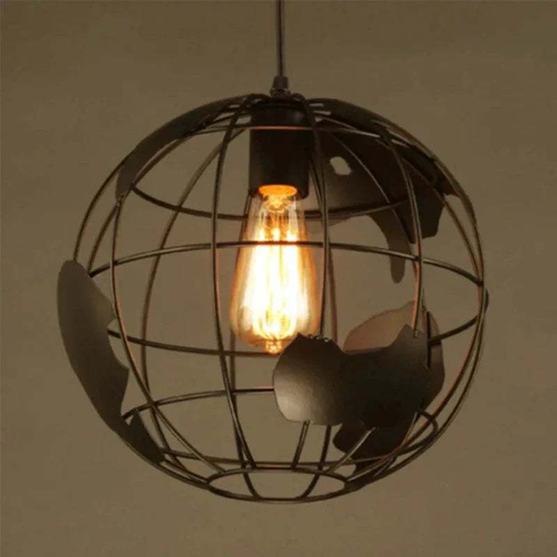 Creative Earth Chandelier Pendant Light – Industrial Retro Design in Metal