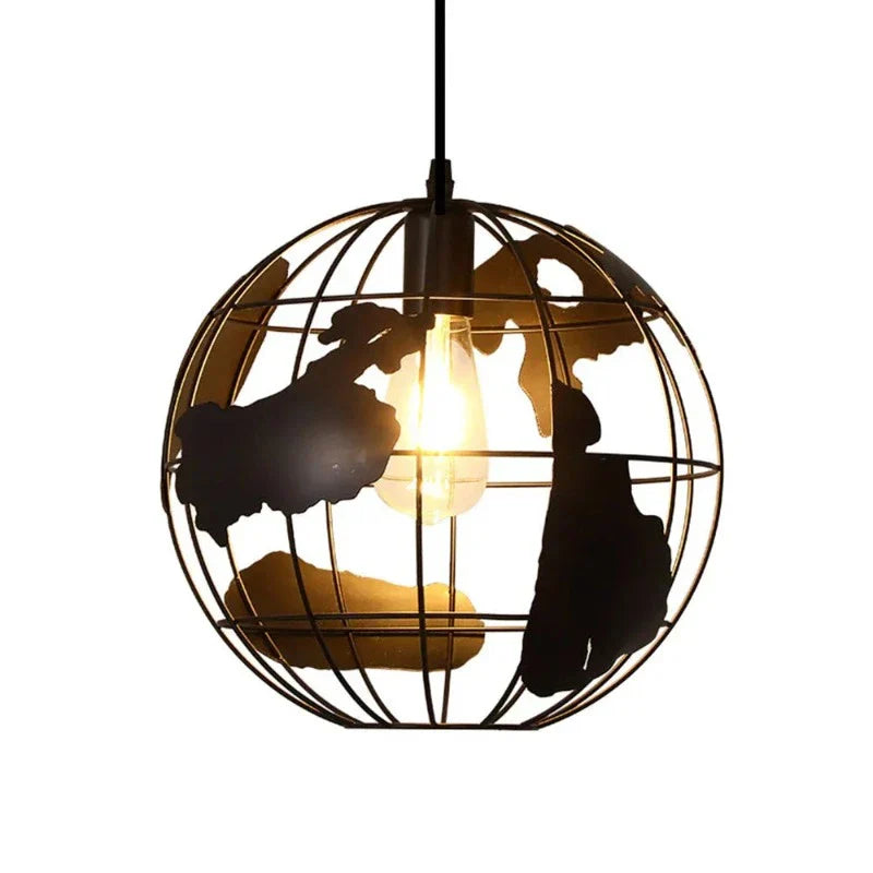 Creative Earth Chandelier Pendant Light – Industrial Retro Design in Metal