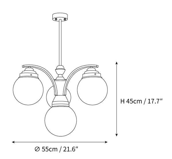 Classic Round Chandelier – Elegant Pendant Light with Globe Shades for Living Room