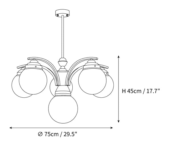 Classic Round Chandelier – Elegant Pendant Light with Globe Shades for Living Room