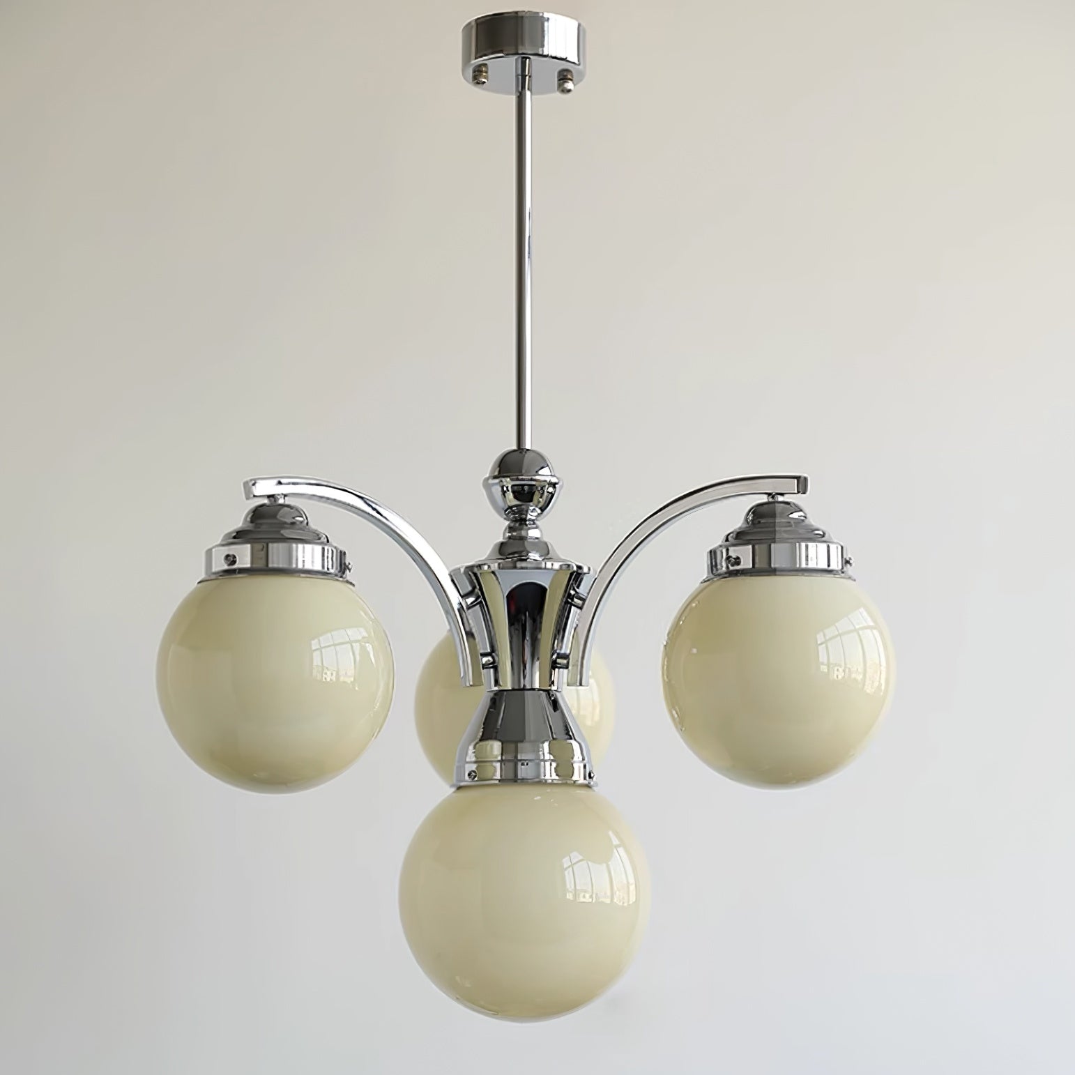 Classic Round Chandelier – Elegant Pendant Light with Globe Shades for Living Room