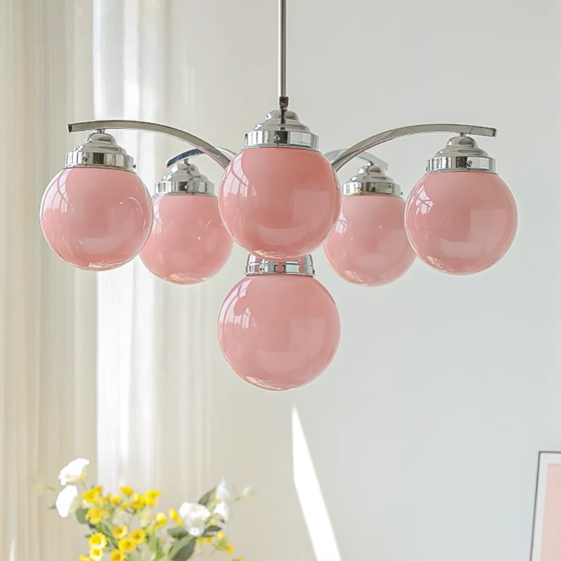 Classic Round Chandelier – Elegant Pendant Light with Globe Shades for Living Room