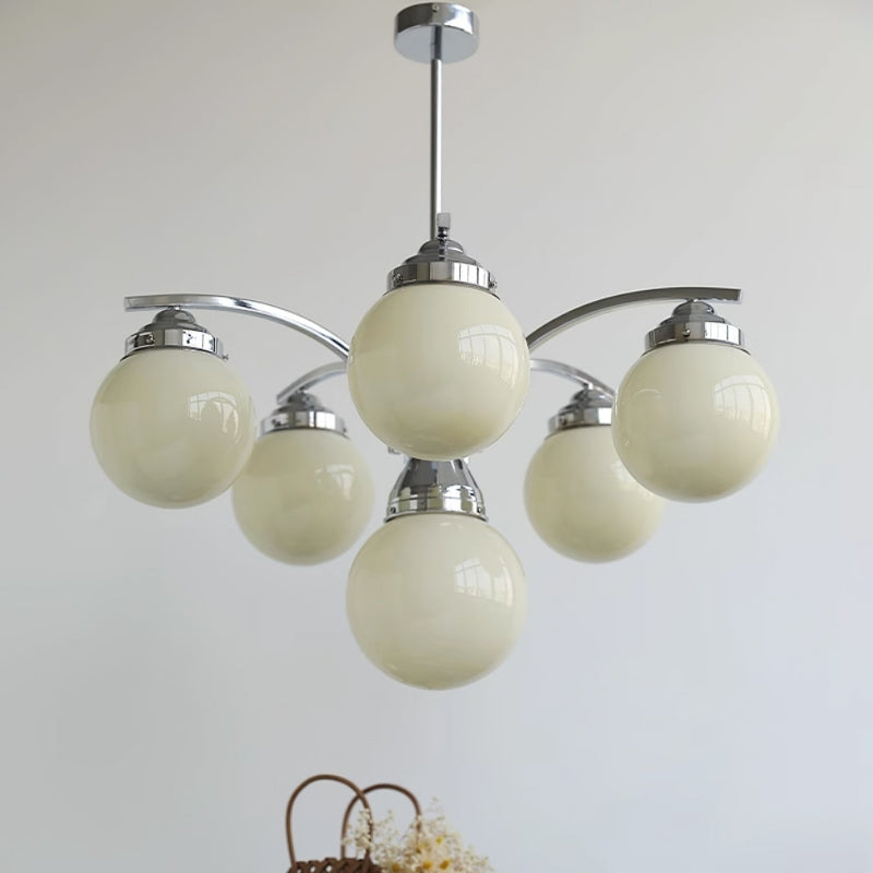 Classic Round Chandelier – Elegant Pendant Light with Globe Shades for Living Room