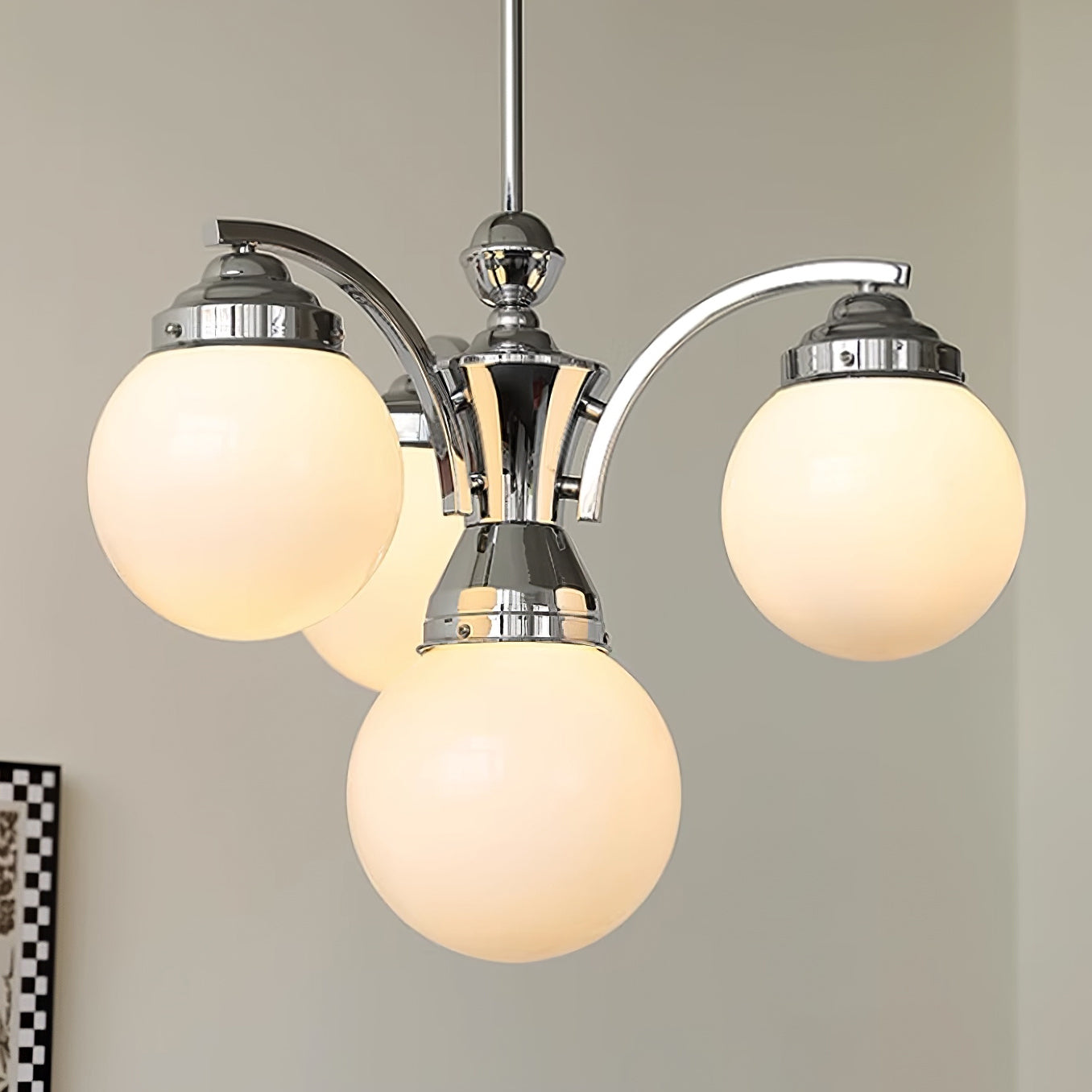 Classic Round Chandelier – Elegant Pendant Light with Globe Shades for Living Room