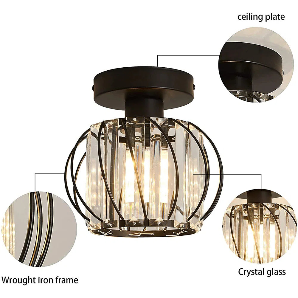 Set of 2 Modern Glass Ceiling Corridor Lights