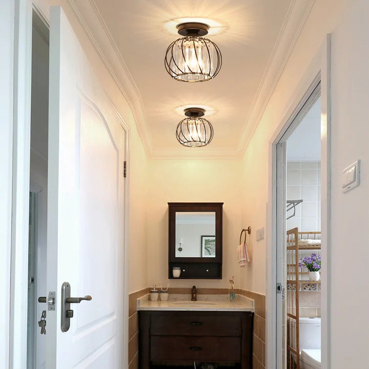Set of 2 Modern Glass Ceiling Corridor Lights