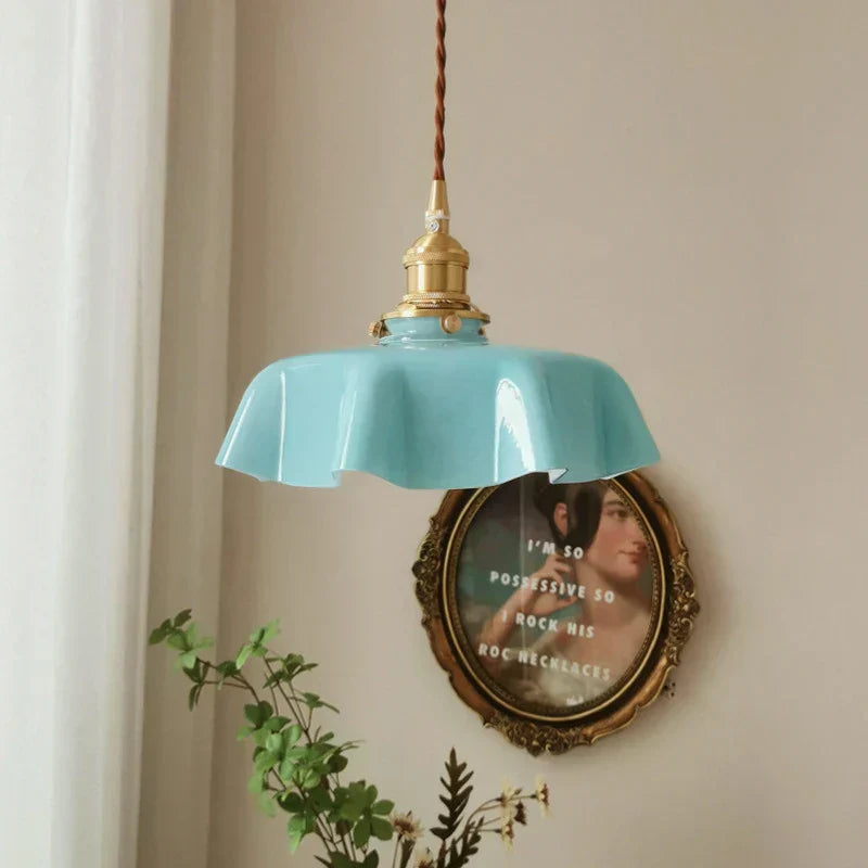 Brass Pendant Light in French Design – Elegant Ceiling Lamp for Living Room