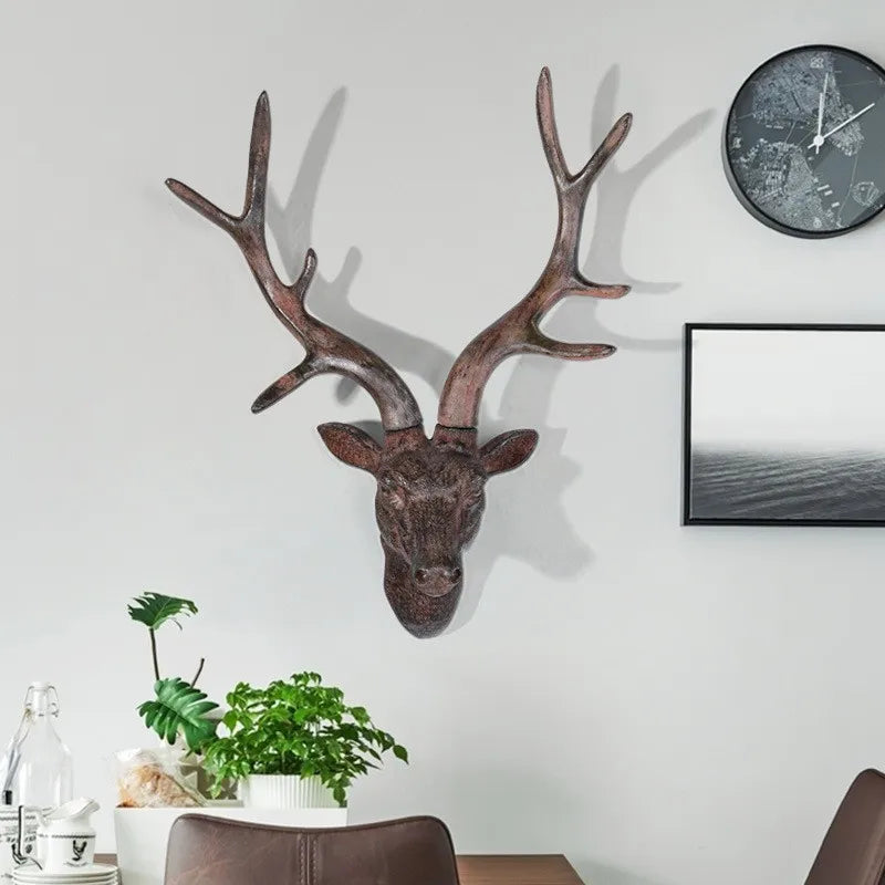 Rustic Deer Antler Wall Decoration – Realistic Decor for Living Room and Hallway