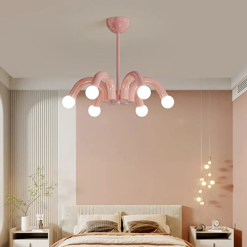 Playful Chandelier for Bedrooms and Children's Rooms – Colourful Ceiling Light with Modern LED Bulbs