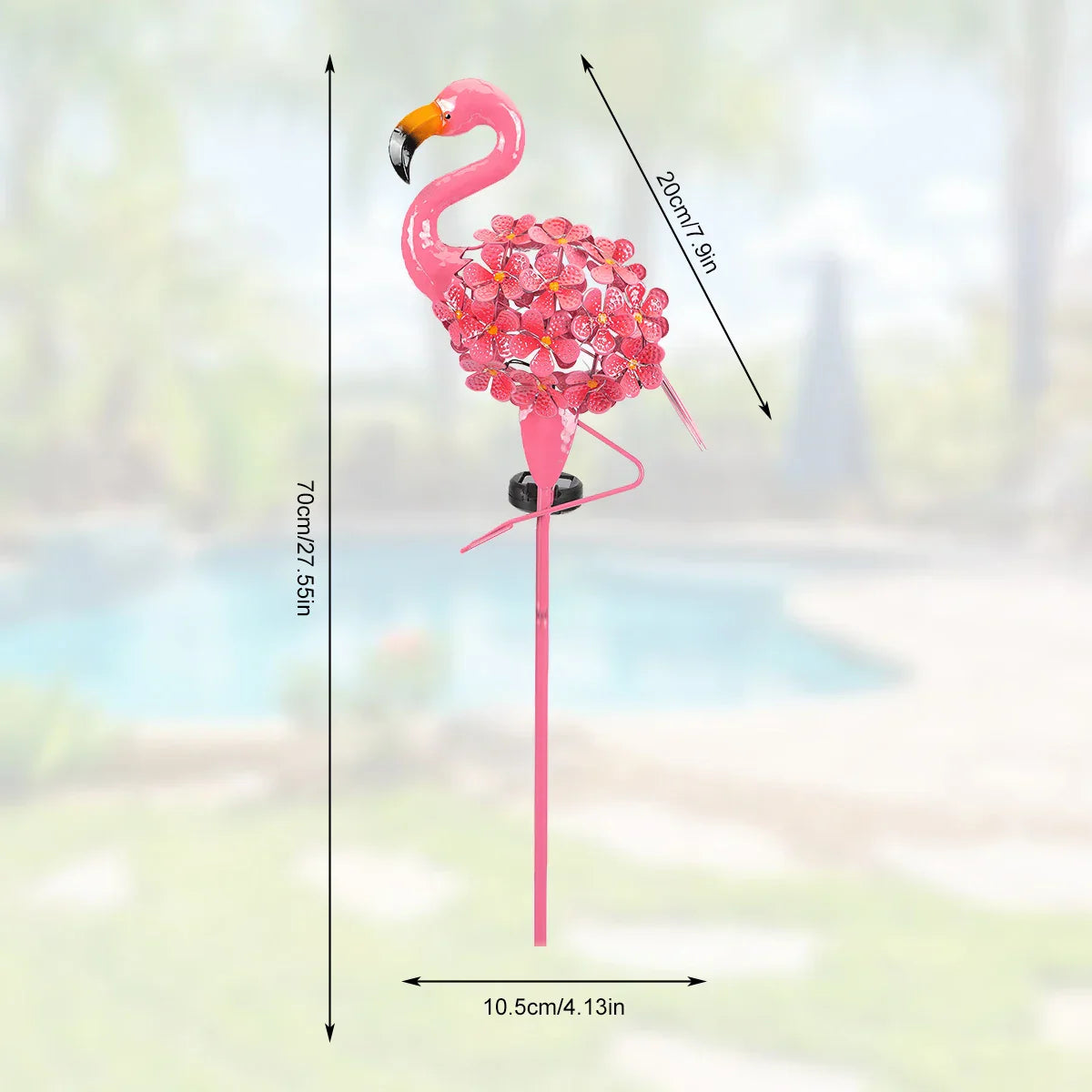 FlockingFiesta - Solar-Powered Flamingo Solar Flamingo Garden Figure – Solar-Powered LED Decorative Light for Outdoor Use