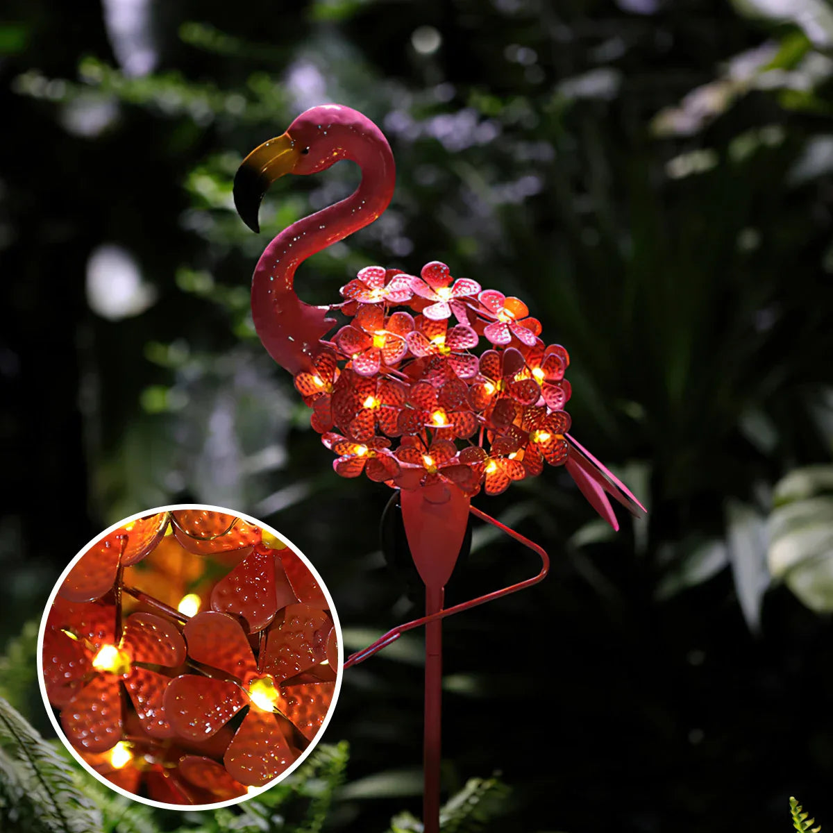 FlockingFiesta - Solar-Powered Flamingo Solar Flamingo Garden Figure – Solar-Powered LED Decorative Light for Outdoor Use