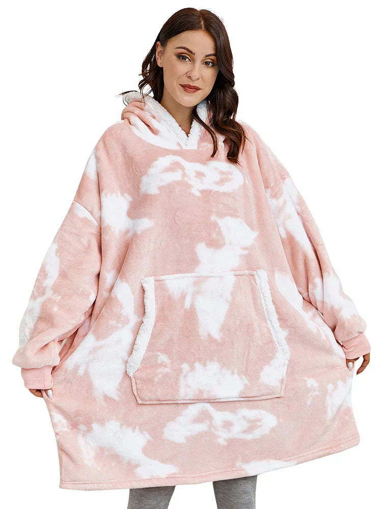 Cozy Fleece Blanket with Hood – Warming Hoodie for Home and Outdoor