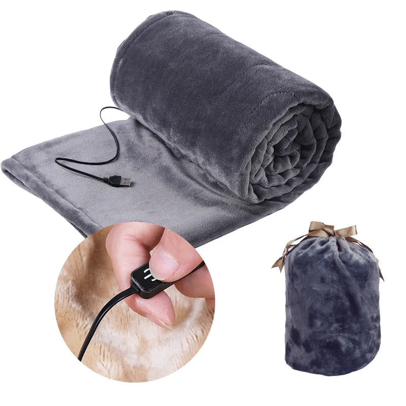 Thick 5V Heating Blanket for Bed and Travel – Extra Warmth for Home and On-the-Go, USB Charging, Portable and Soft for Winter Comfort