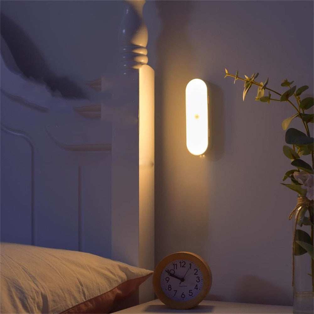 LED USB Rechargeable Wireless Motion Sensor Wall Lamp - Energy Saving, Indoor & Outdoor, Easy Installation