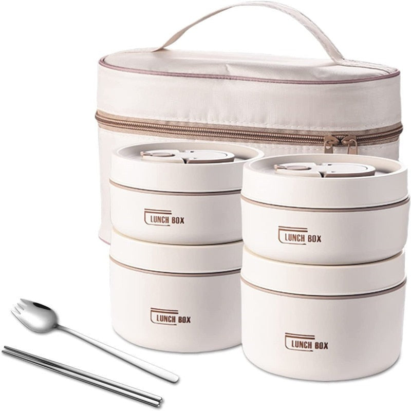 Insulated Lunch Box Set, Perfect for Work and Travel, Multi-Layer Food Containers