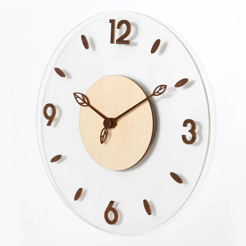 Modern Wall Clock Made of Walnut Wood – Stylish Wooden Wall Clock for Living Room and Office