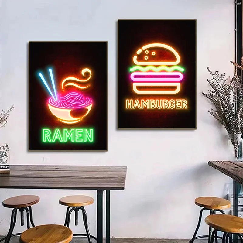Vintage Food Inspired LED Neon Wall Lights