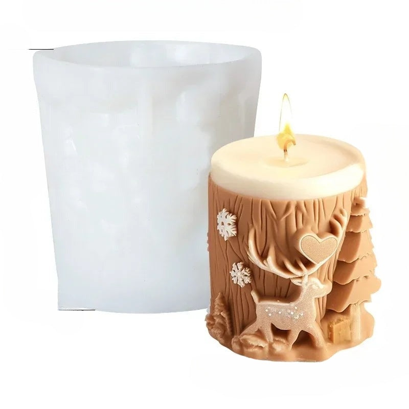 Cylindrical Silicone Mold for Candles – Elegant Christmas Decoration in Christmas Tree Shape